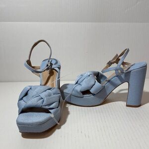ANTONIO MELANI Sky Blue Braided Heels